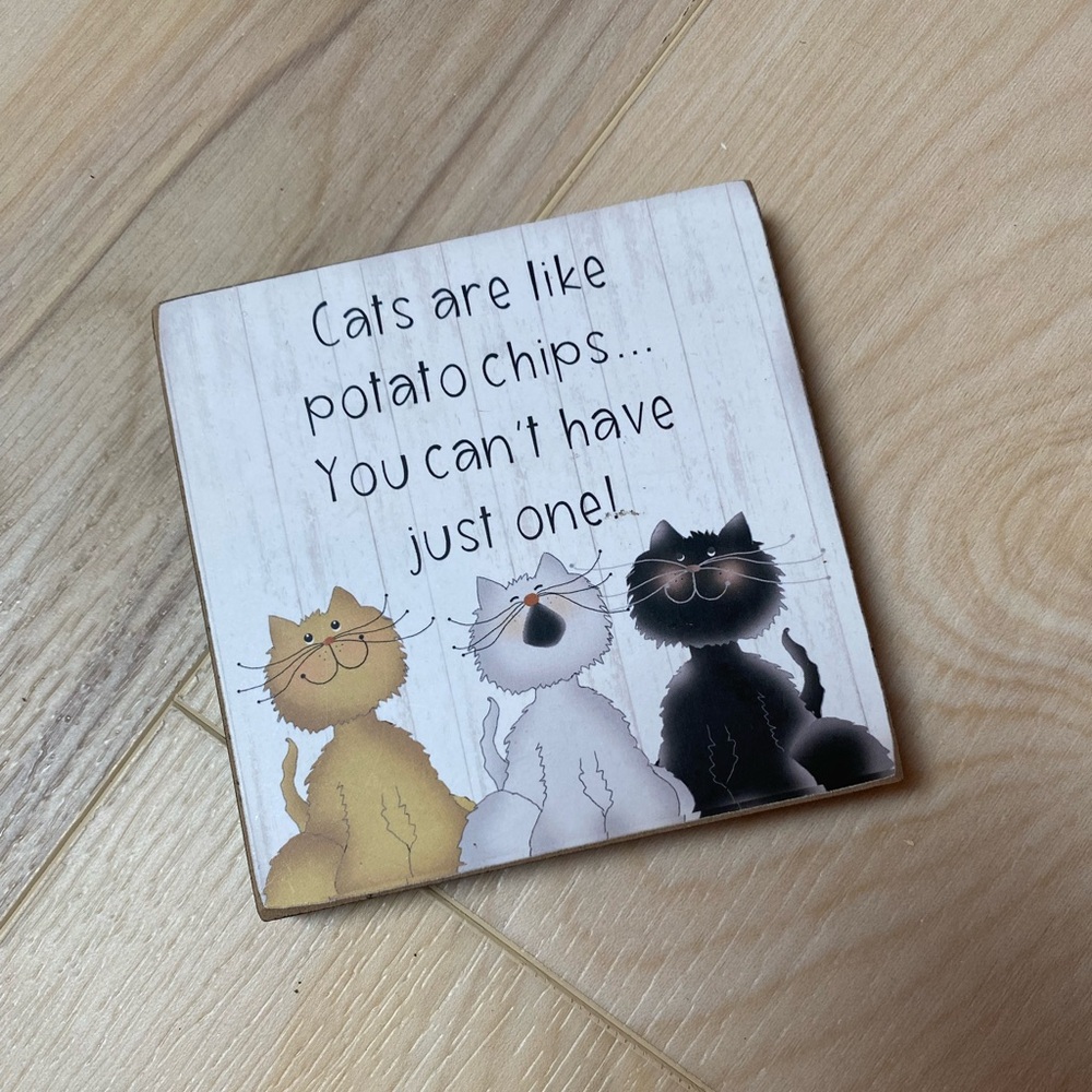 Cat attitude block the hearthside collection cute saying wall art